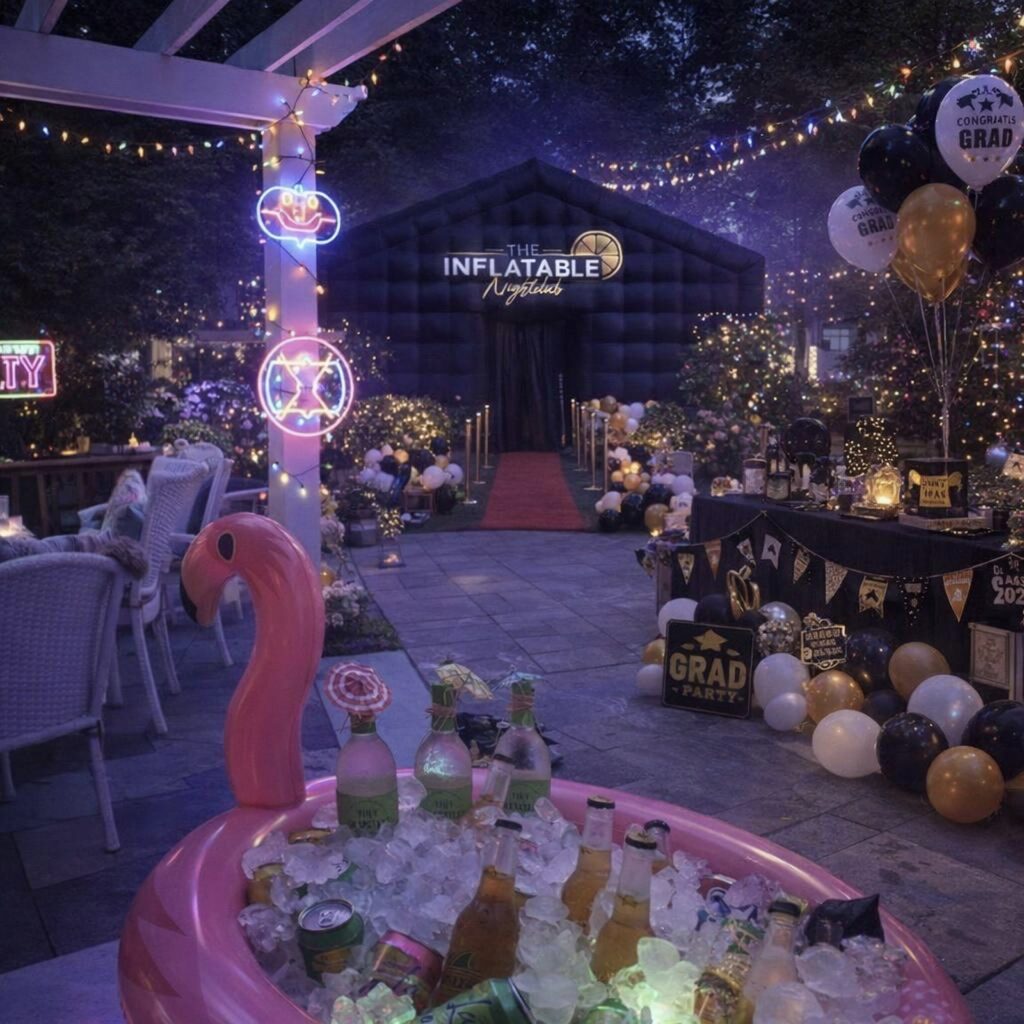 graduation-party-rentals-festive-outdoor-decorations-nighttime